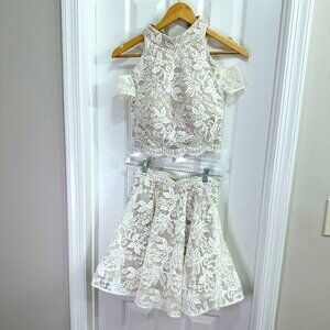 Rhinestone 2-Piece Lace Dress